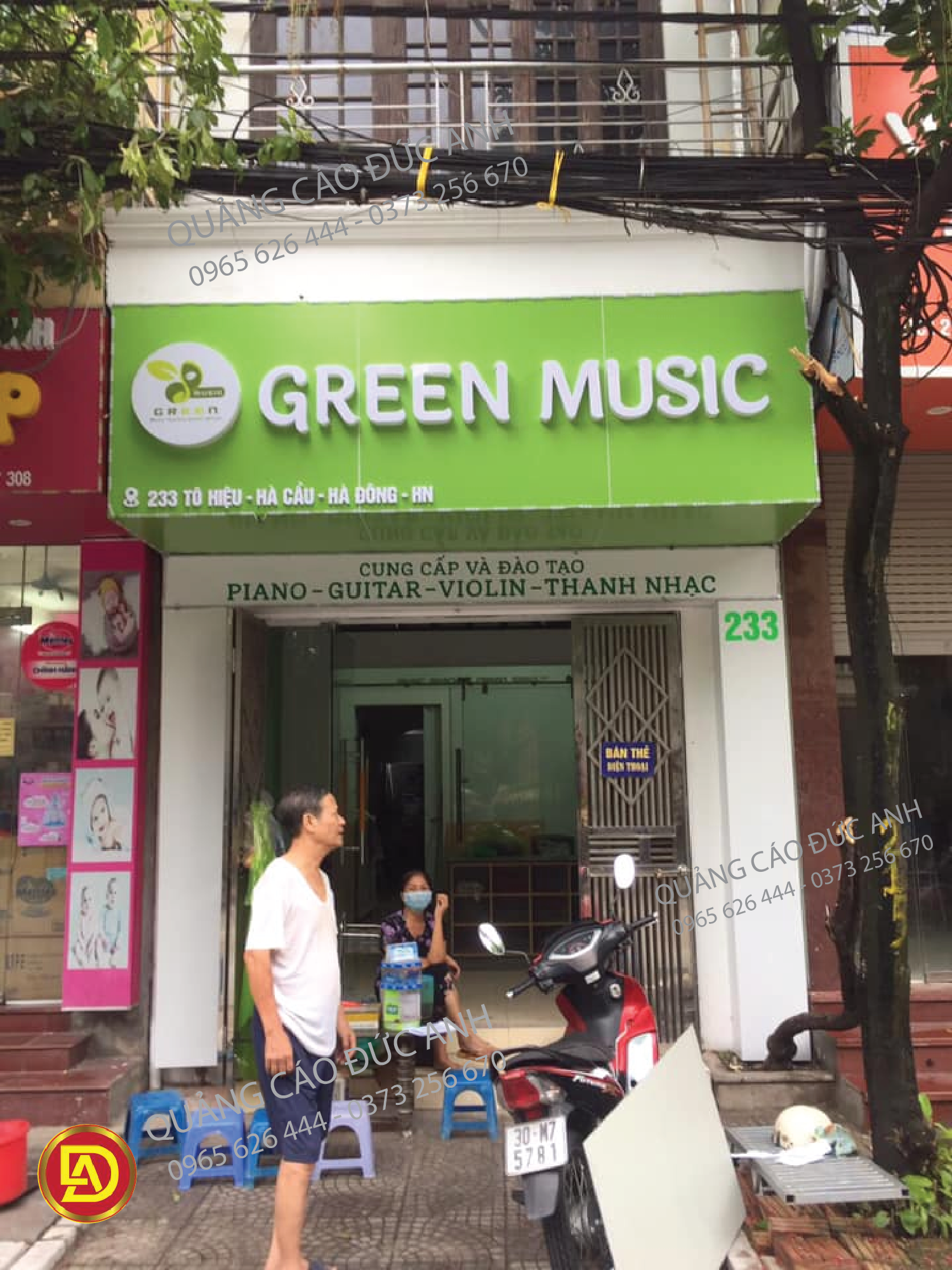 biển hiệu alu xanh lá mạ