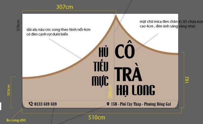 biển hiệu hỦ tiếu 2D
